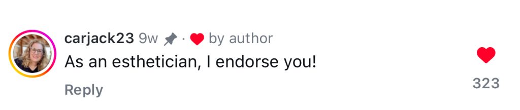 Social media message from a Face HIIT community member