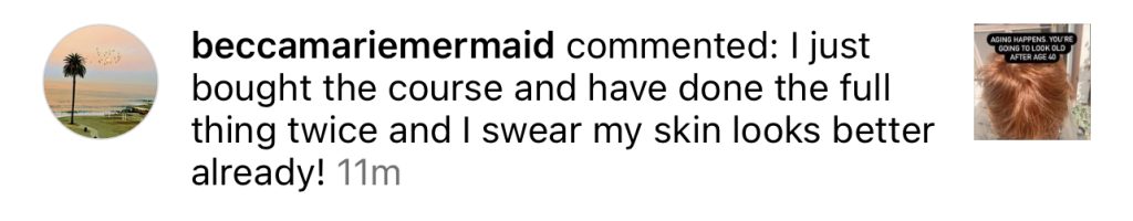 Follower comment about the Face HIIT method
