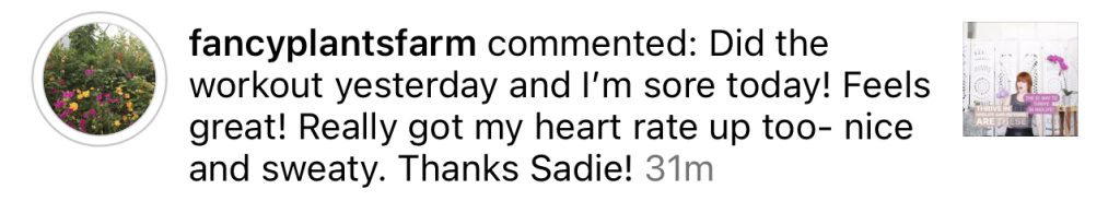 Face HIIT student feedback shared on social media