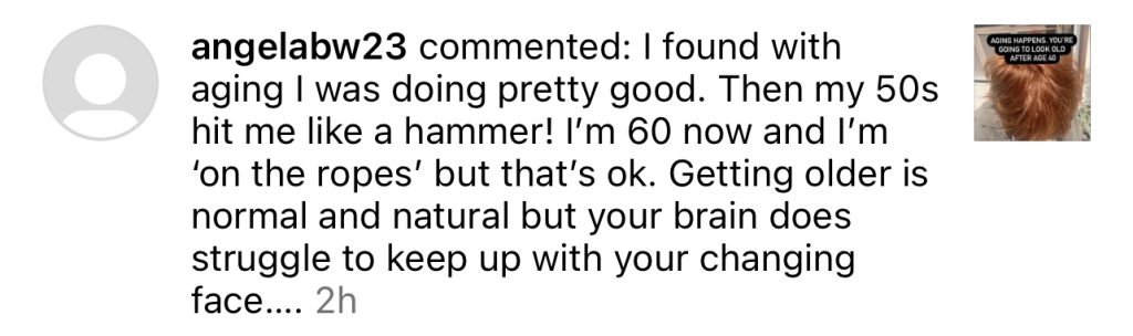 Screenshot of a follower’s positive message about Face HIIT