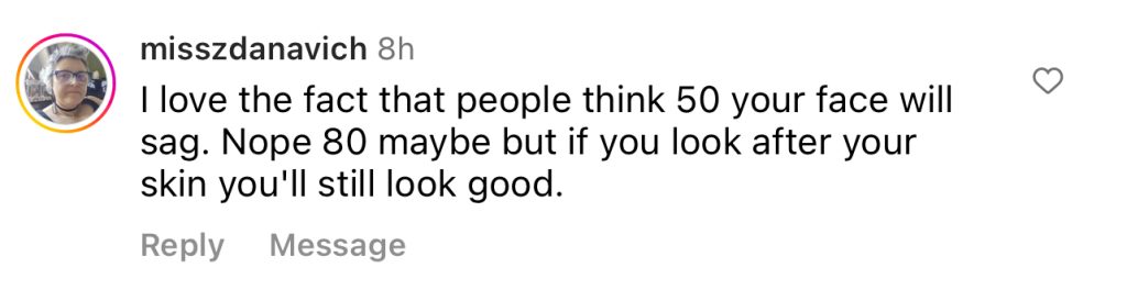 Screenshot of positive feedback on Sadie Nardini’s Face HIIT courses