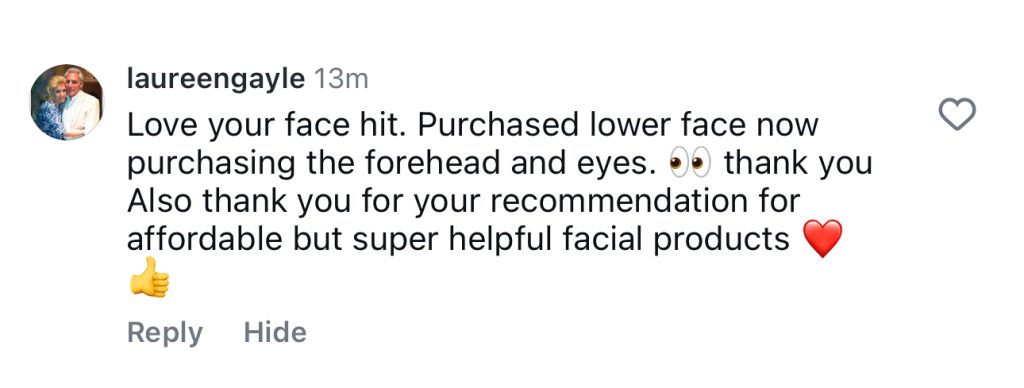 Social media praise for Sadie Nardini’s face and neck workouts