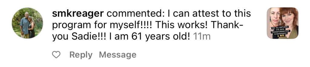 Follower comment about the Face HIIT method